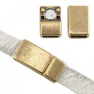 DQ Metall Magnetverschluss 17x8mm für 5mm Flach draht Antik Bronze